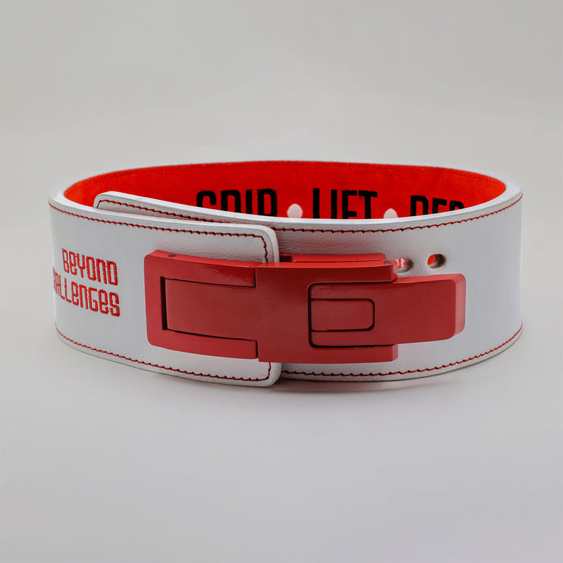 Snap Buckle Belt - White/Red
