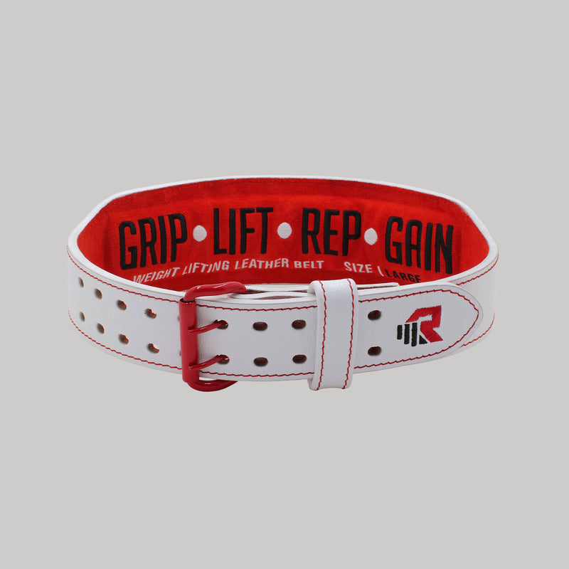Weight Lifting Belts - White/Red