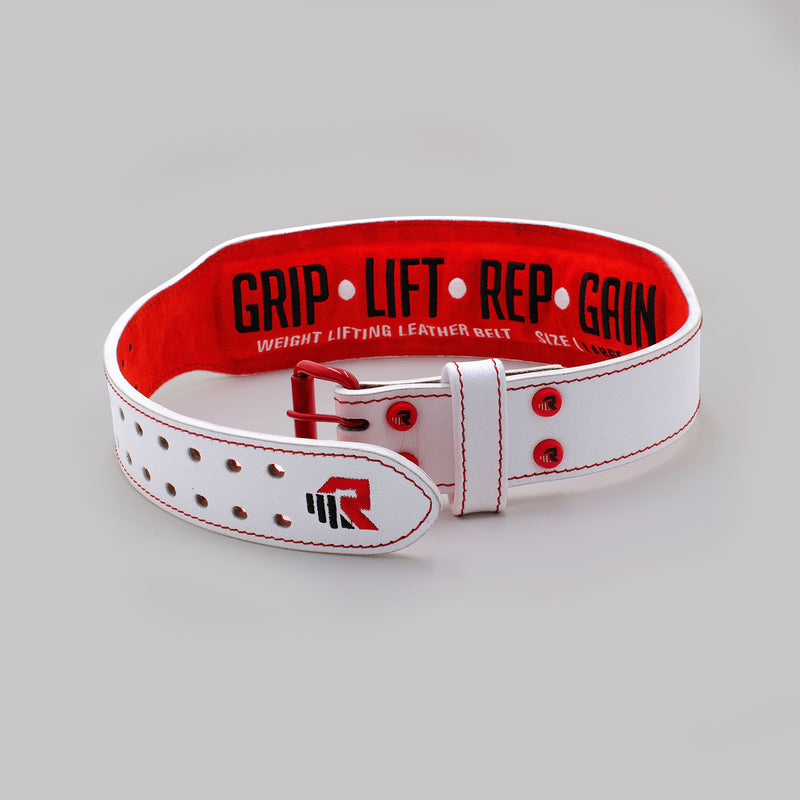 Weight Lifting Belts - White/Red