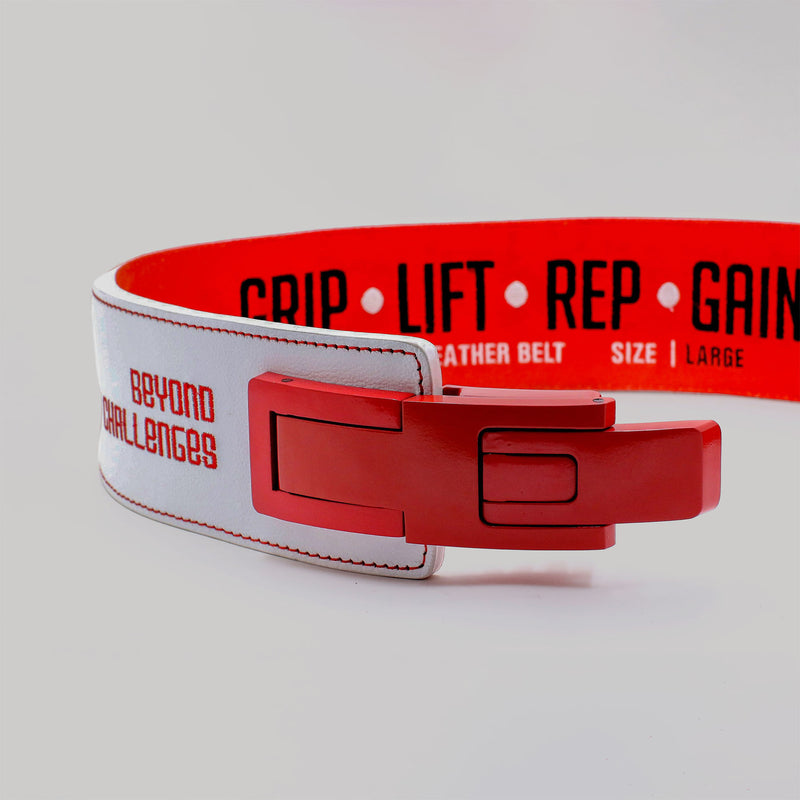 Snap Buckle Belt - White/Red
